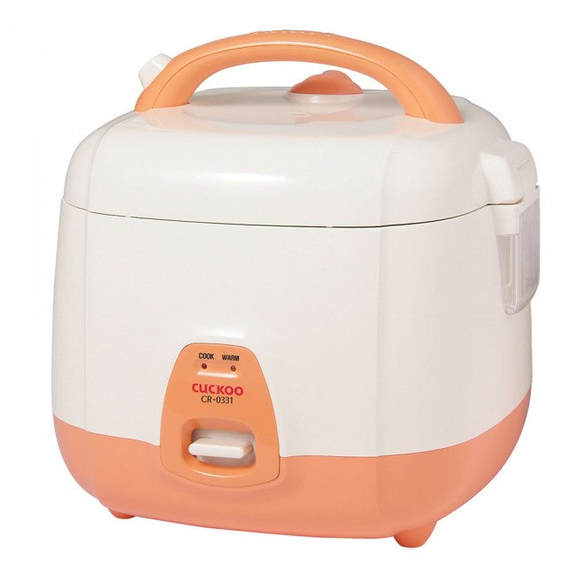 Cuckoo Reiskocher CR-0331 – 0,54 l, 360 W, Warmhaltefunktion – Elfenbein/Orange