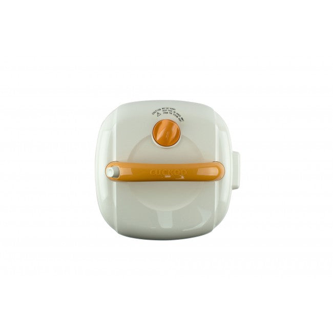 Cuckoo Reiskocher CR-0331 – 0,54 l, 360 W, Warmhaltefunktion – Elfenbein/Orange