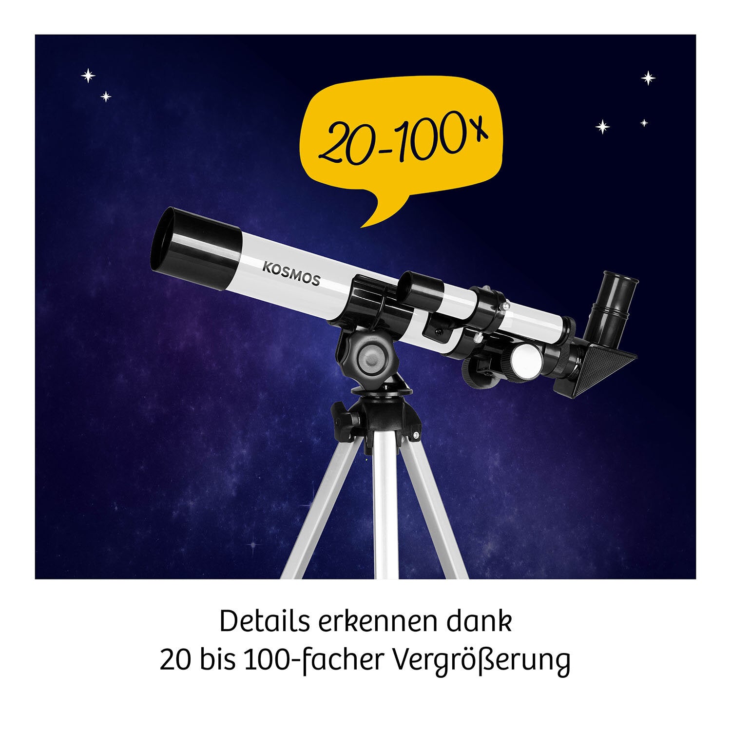 Kosmos Teleskop – Entdecker-Teleskop, 100×, 20 × 38,5 × 9,2 cm, ab 8 Jahren