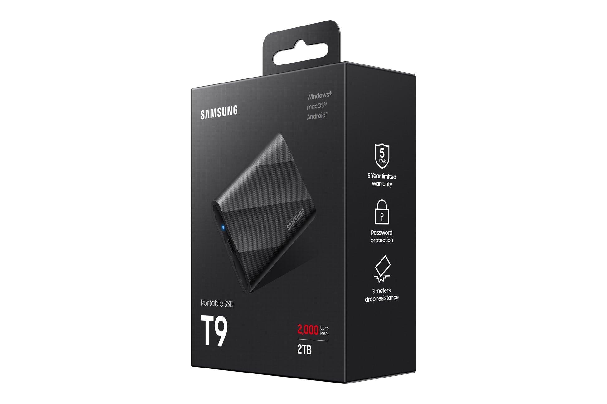 Samsung MU-PG2T0B Speichergerät – 2 TB, USB Typ-C (USB 3.2 Gen 2), Hardwareverschlüsselung