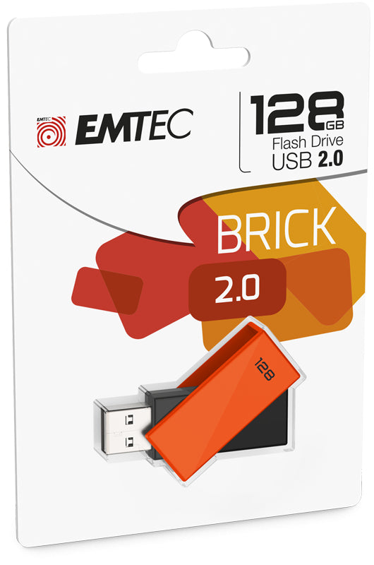 Emtec C350 USB-Stick – 128 GB, USB 2.0, orange