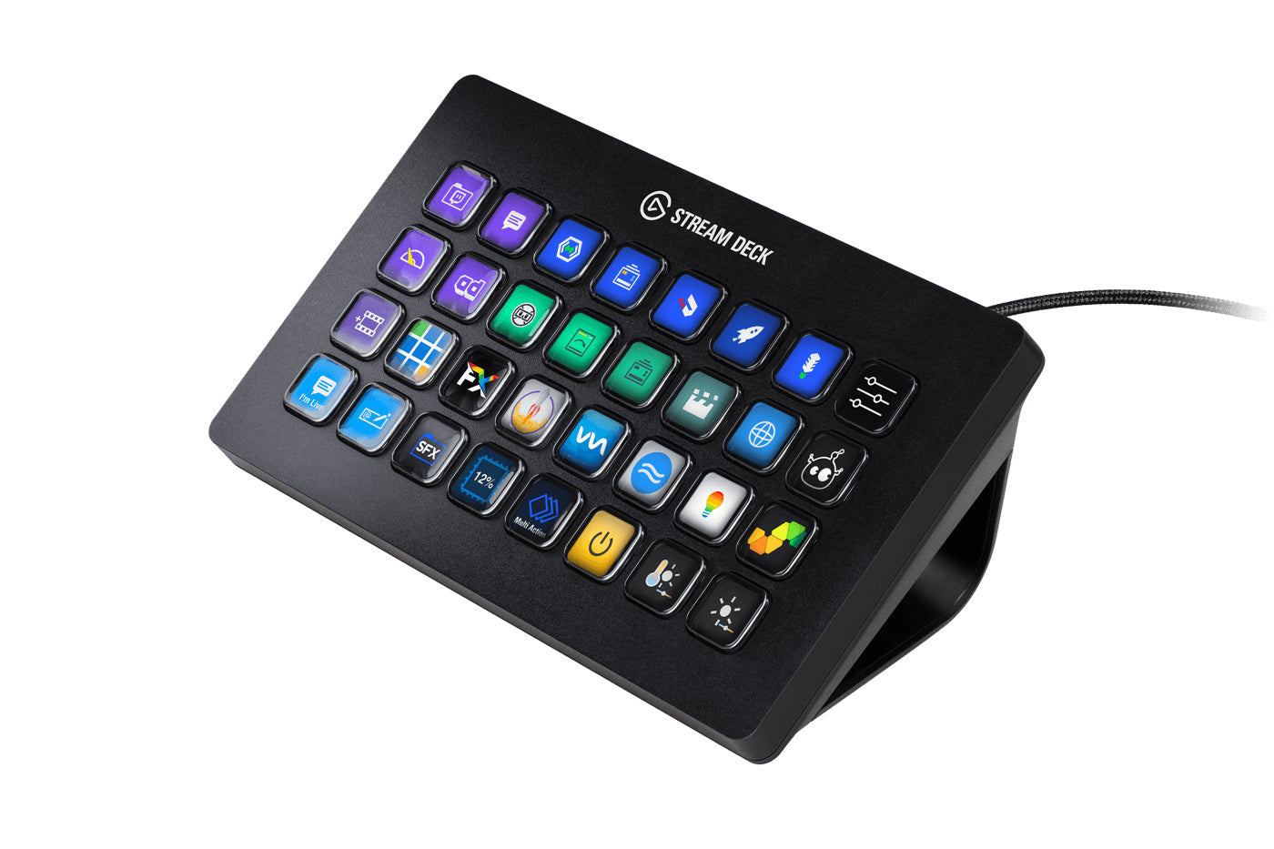 Elgato Stream Deck XL – Keypad-Steuerpult – kabelgebunden (USB 3.0) – Schwarz – für PC, Mac