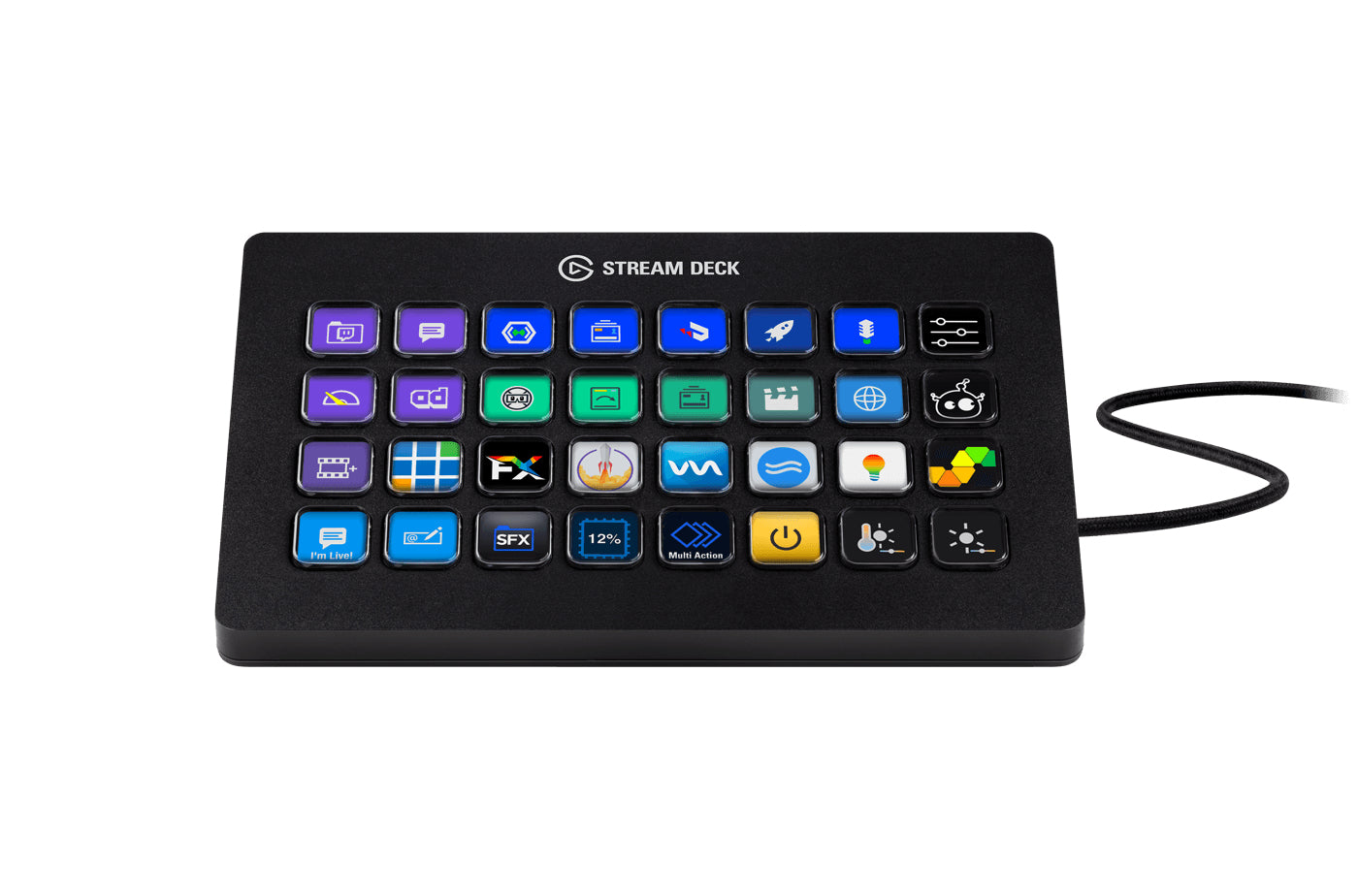 Elgato Stream Deck XL – Keypad-Steuerpult – kabelgebunden (USB 3.0) – Schwarz – für PC, Mac