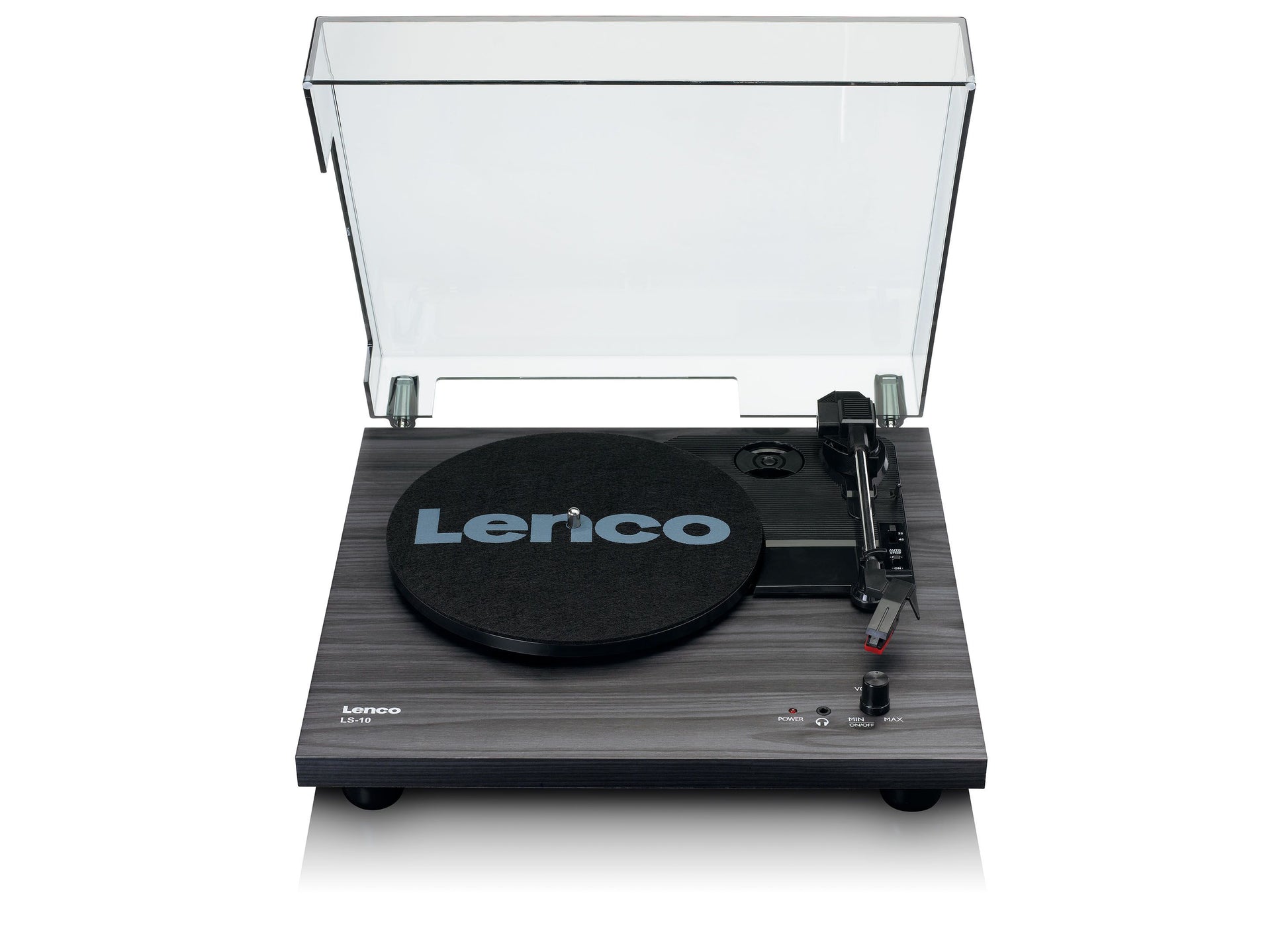 Lenco LS-10WD – Plattenspieler (Riemenantrieb, halbautomatisch), integrierter Lautsprecher, 33⅓/45/78 U/min – Holz