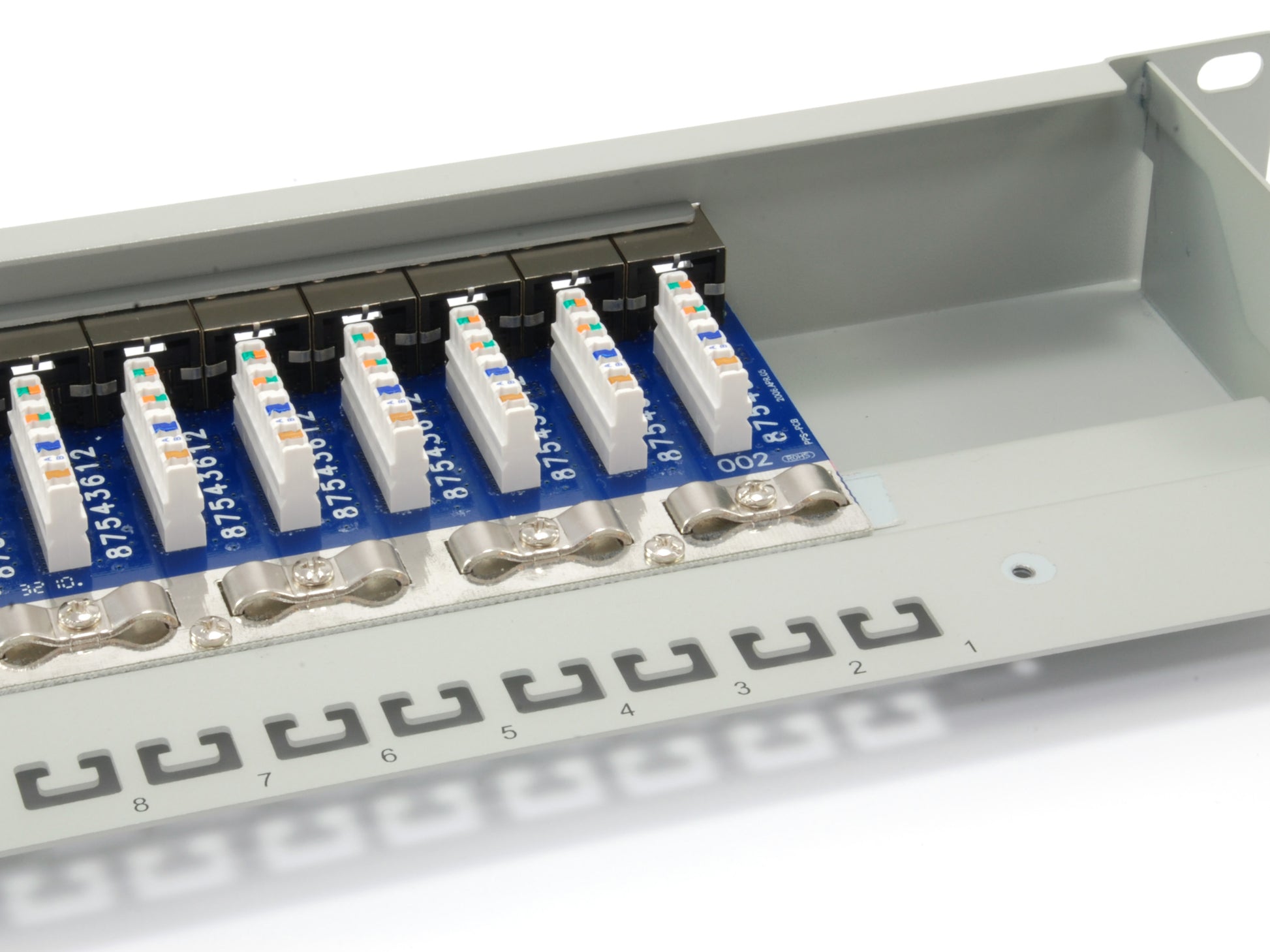 Equip Patchpanel – Cat6, geschirmt, 24× RJ-45, 19", 1U, Grau
