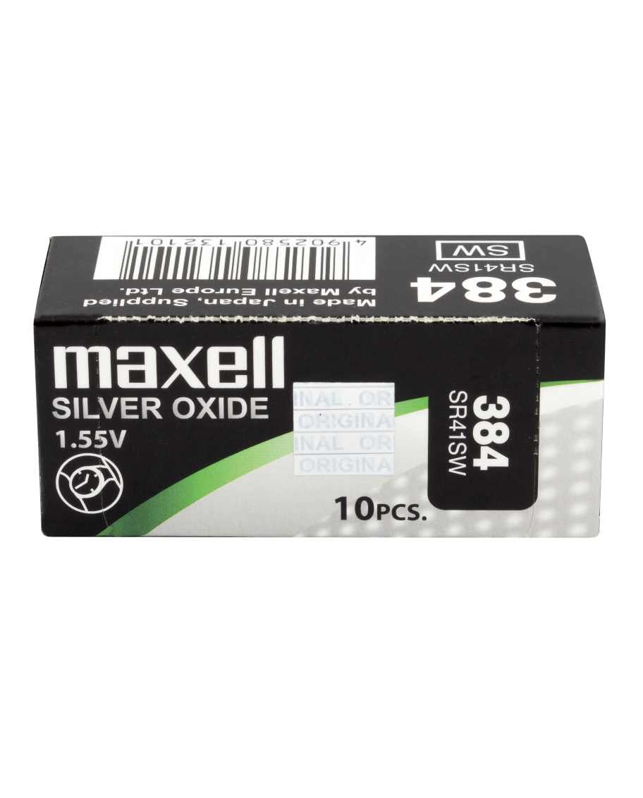Maxell Knopfzellen SR41SW, Silberoxid, 1,55 V – 10 Stk.