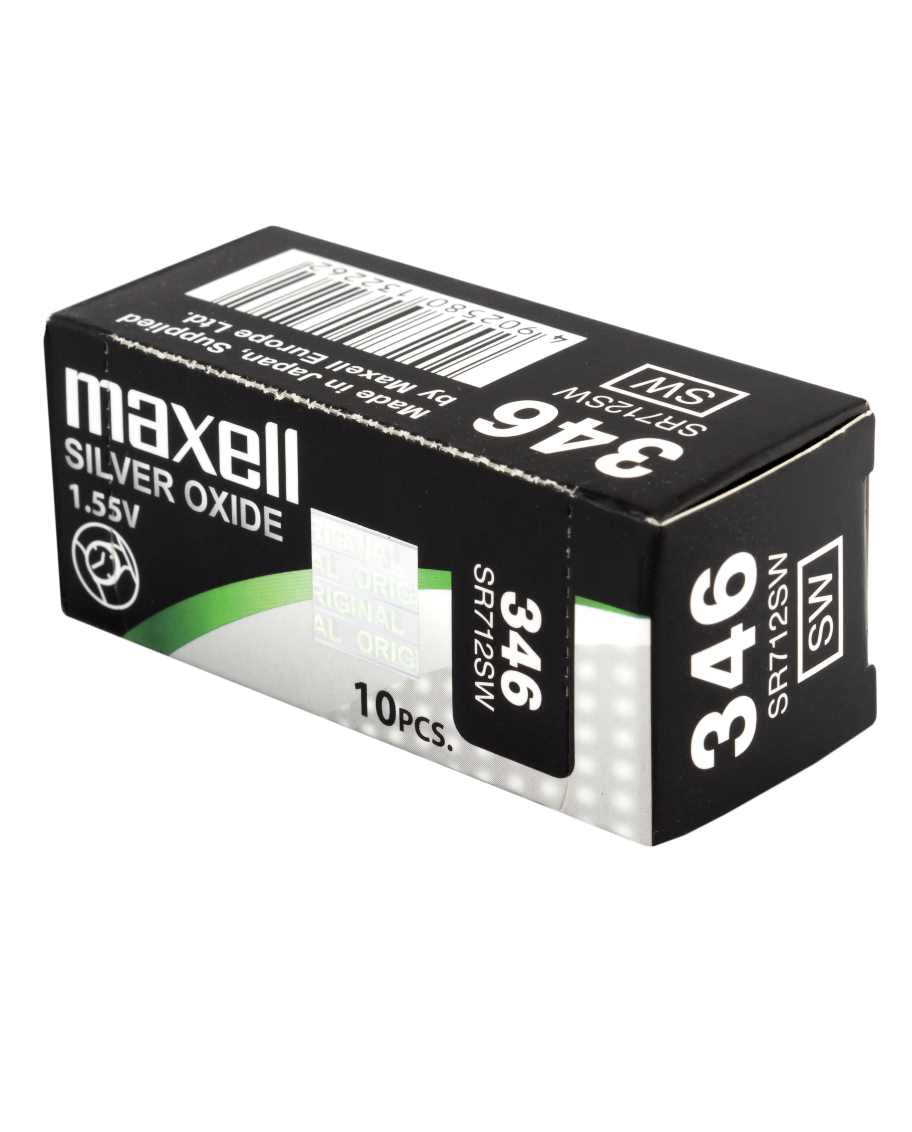 Maxell Knopfzellen SR712SW, Silberoxid, 1,55 V – 10 Stk.