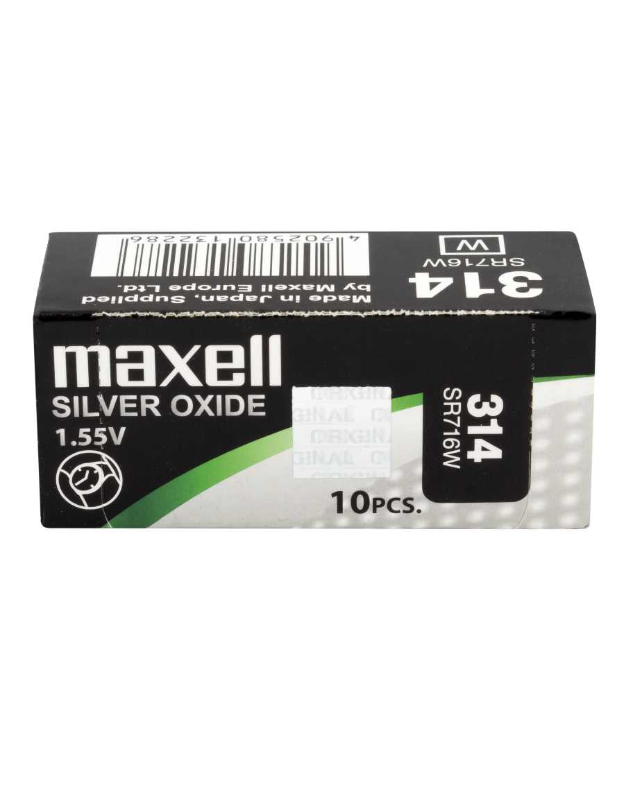 Maxell Knopfzellen SR716W (314), Silberoxid, 1,55 V – 10 Stk.