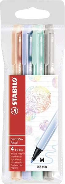 STABILO Filzstifte pointMax, Strichbreite 0,8 mm, 4 Farben