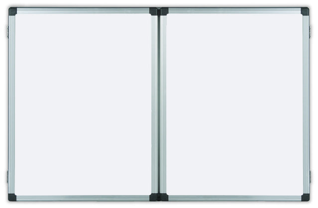Bi-Office Whiteboard – 120 × 90 cm, magnetisch, Aluminiumrahmen, inklusive Stifteablage, Montagematerial