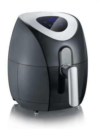Severin Heissluftfritteuse 2430 – 3,2 l, Bratfunktion & Backfunktion, 80–200 °C, 1500 W – Schwarz/Edelstahl