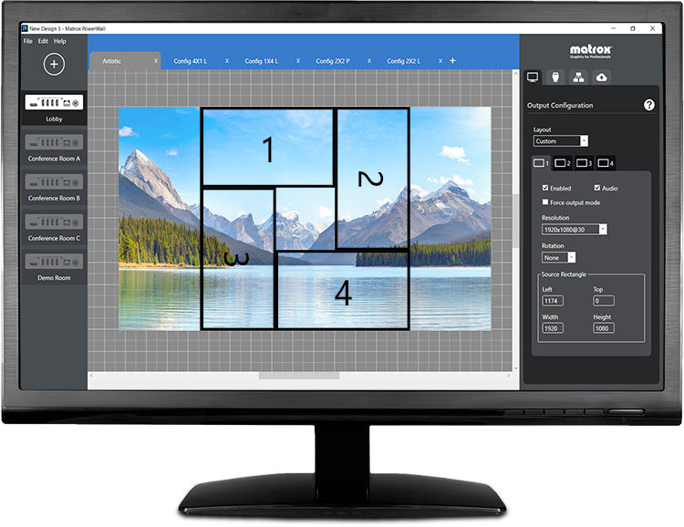 Matrox QuadHead2Go Q155 – HDMI-Matrix, 4K, Video-Wand-Controller