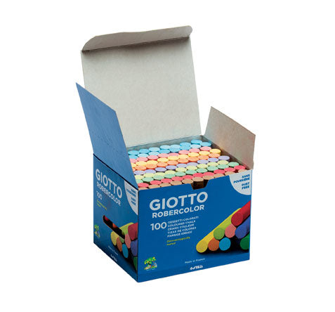 Giotto Robercolor Wandtafelkreide farbig sortiert rund Ø 10 × 80 mm staubfrei – 100 Stück