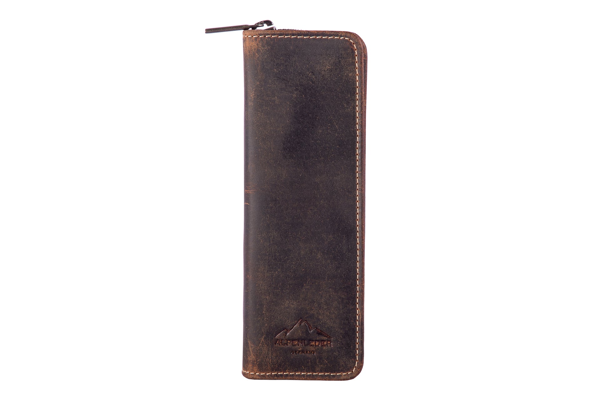 Alpenleder Etui Schlamperetui, leer – old havana/braun – Leder