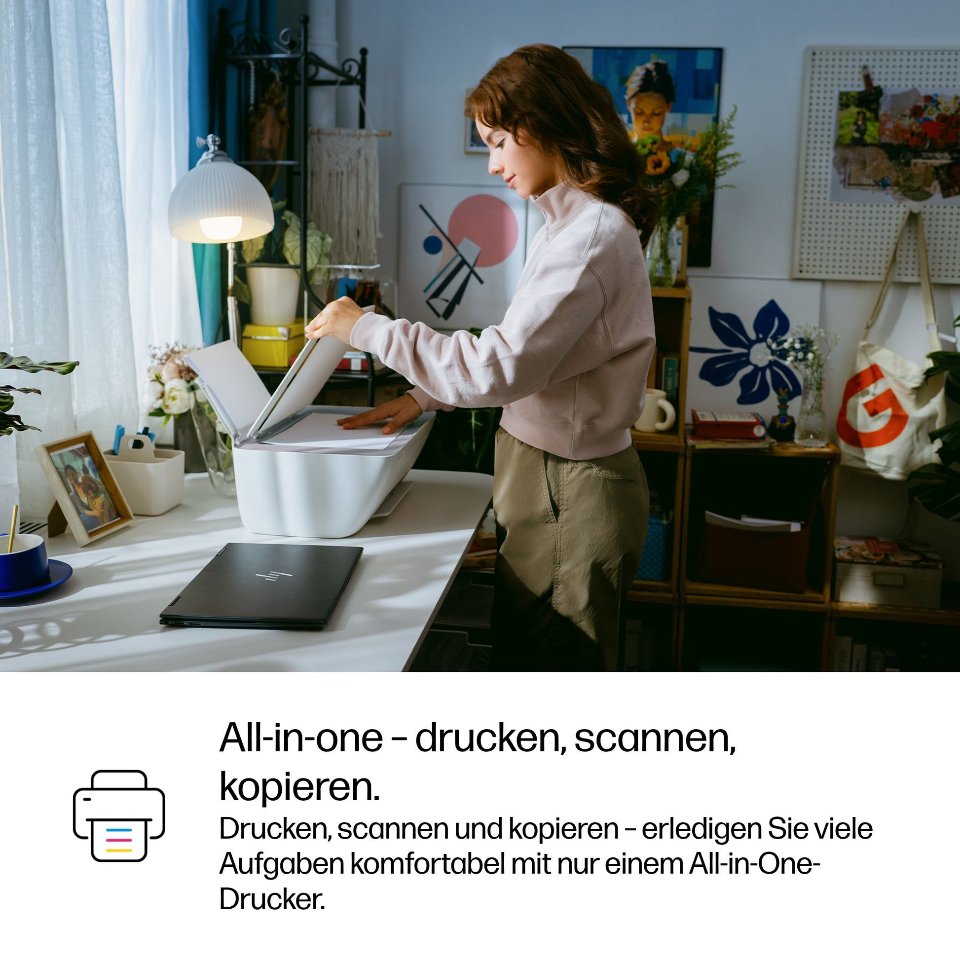 HP DeskJet 2922 – Farbtintenstrahl-Multifunktionsdrucker, A4, 3-in-1, Duplex, WLAN, AirPrint, Mopria