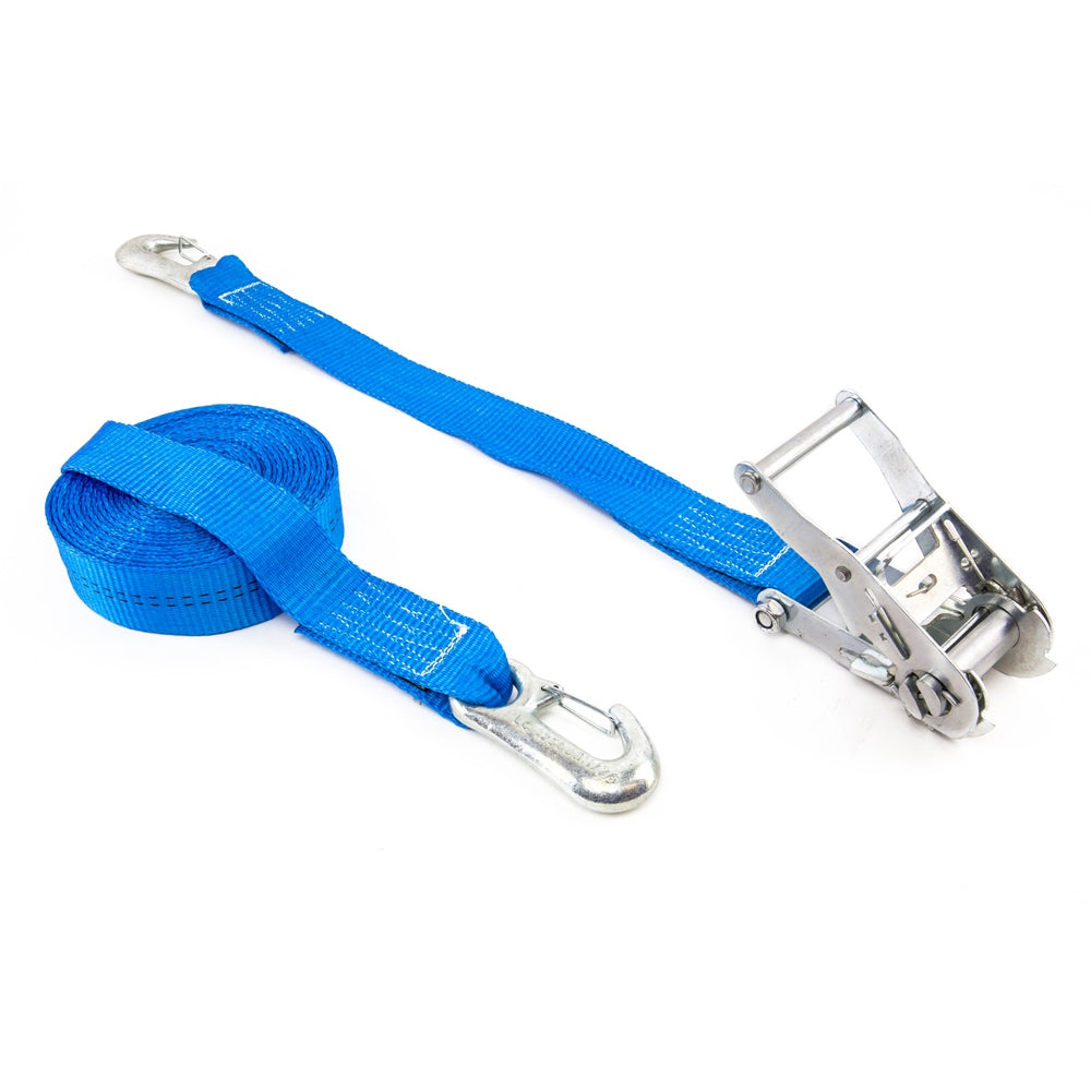 Zurrfix Zurrgurt 35 mm × 5 m, Blau, mit Ratsche und Karabiner, Zugkraft 2000 N