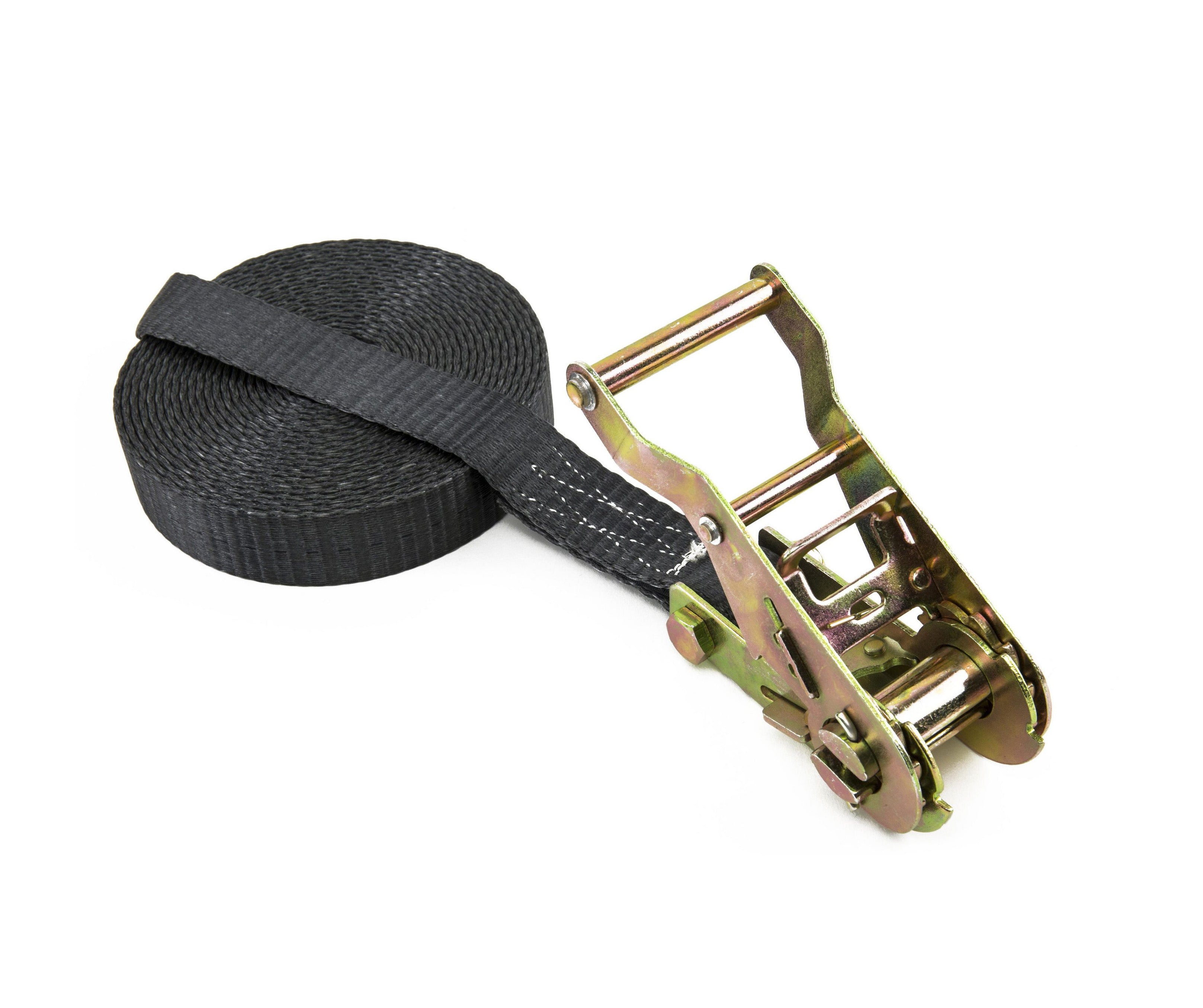 Zurrfix Umreifungsband 25 mm × 10 m, schwarz, mit Ratsche, 153 kg Zugkraft