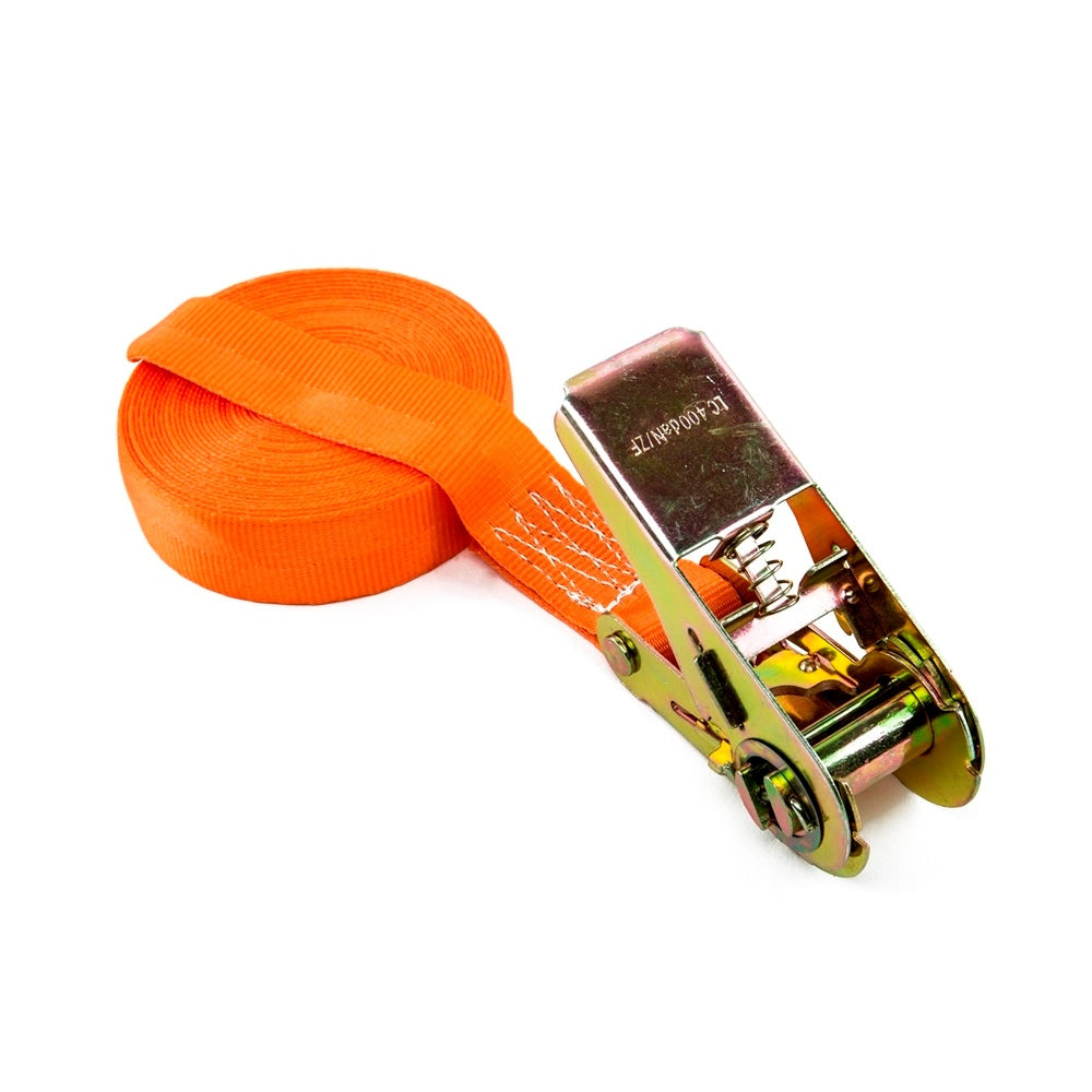 Zurrfix Schlaufenband 10'000 × 25 mm, mit Schnalle, Orange