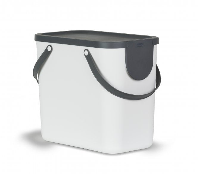 Rotho Recyclingbox Albula – 25 l – Recycling-Kunststoff, rechteckig – Weiss