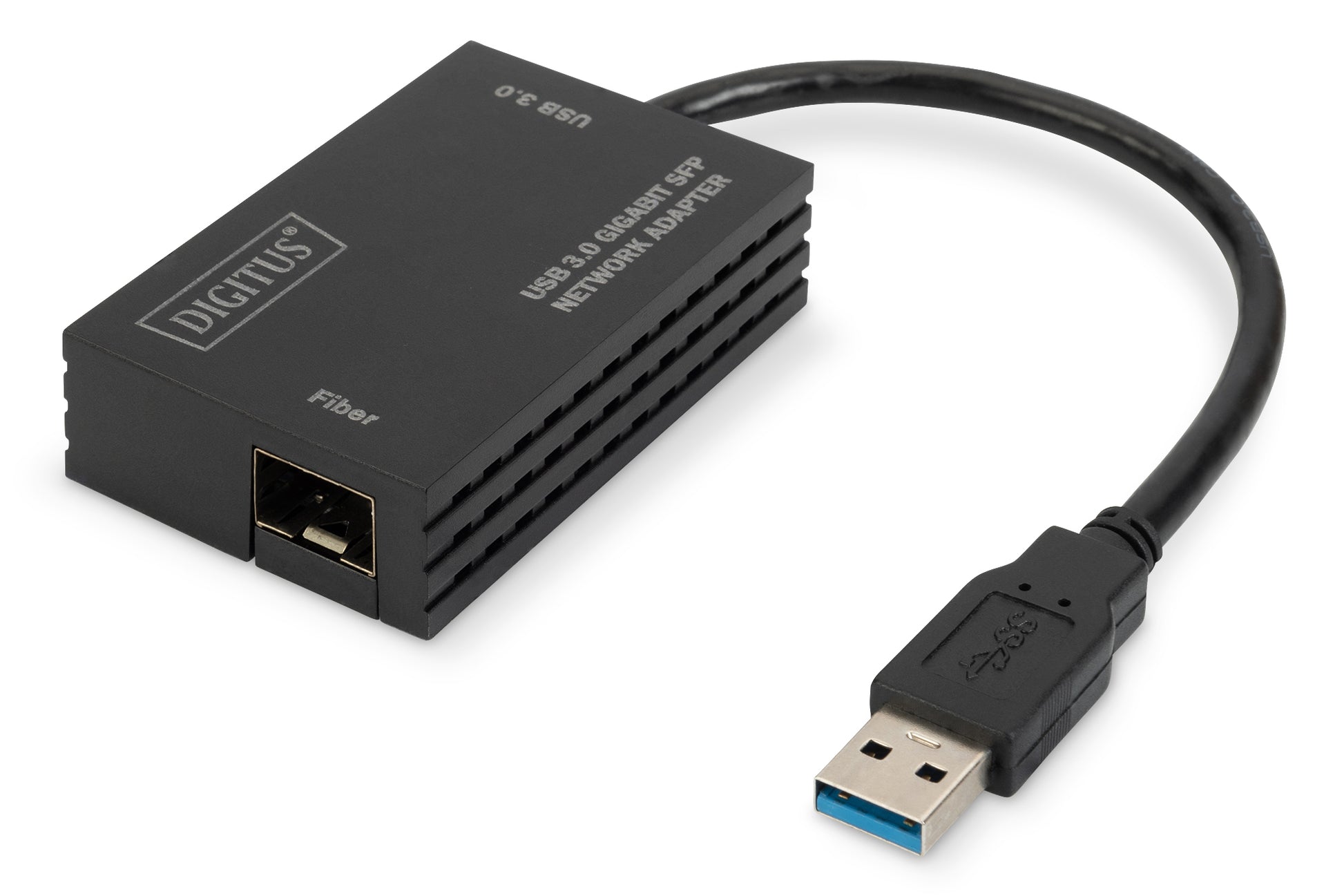 Digitus Netzwerkadapter USB-A zu SFP – 1 Gbit/s, USB 3.2 Gen 1 (5 Gbit/s), 0,17 m – Schwarz
