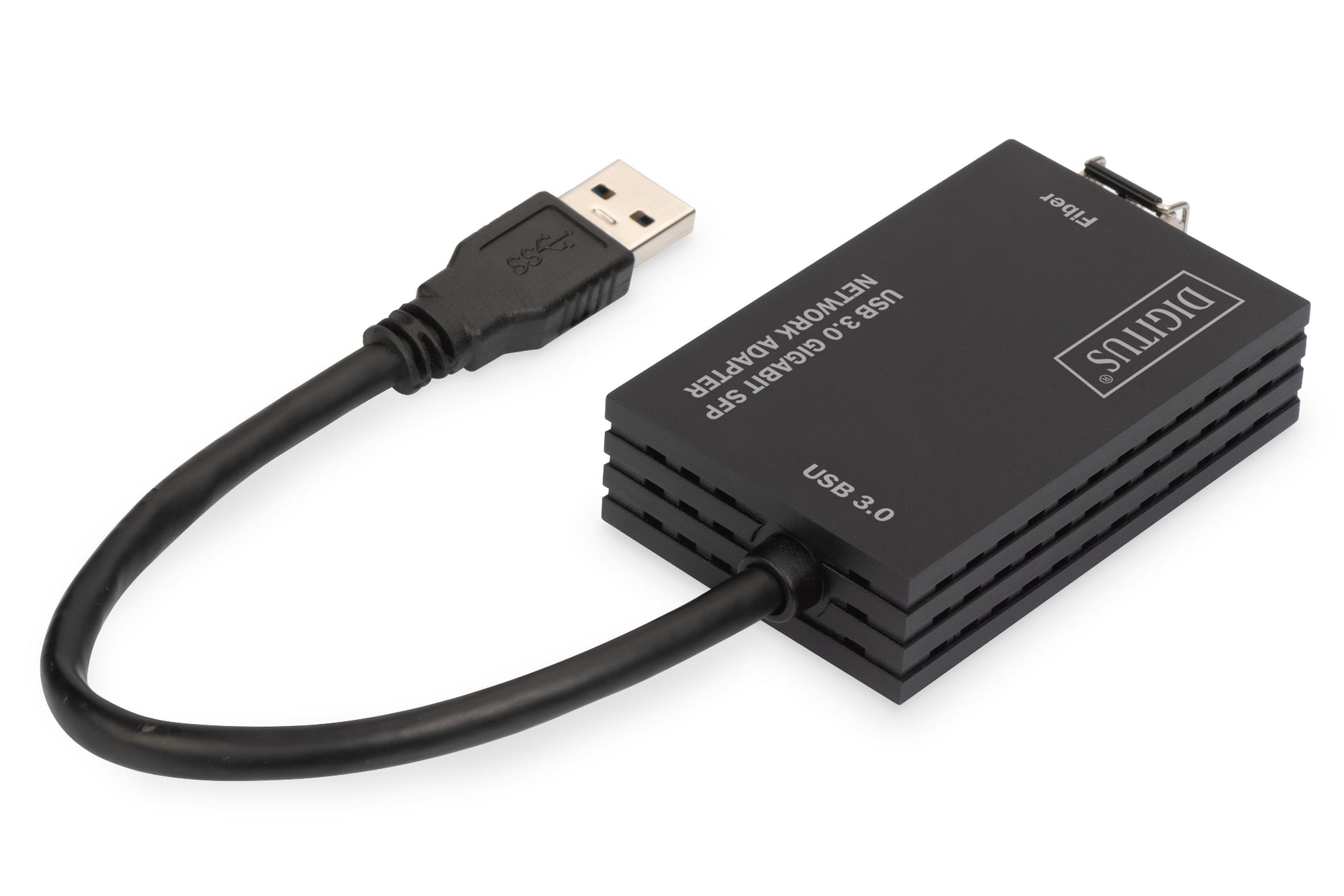 Digitus Netzwerkadapter USB-A zu SFP – 1 Gbit/s, USB 3.2 Gen 1 (5 Gbit/s), 0,17 m – Schwarz