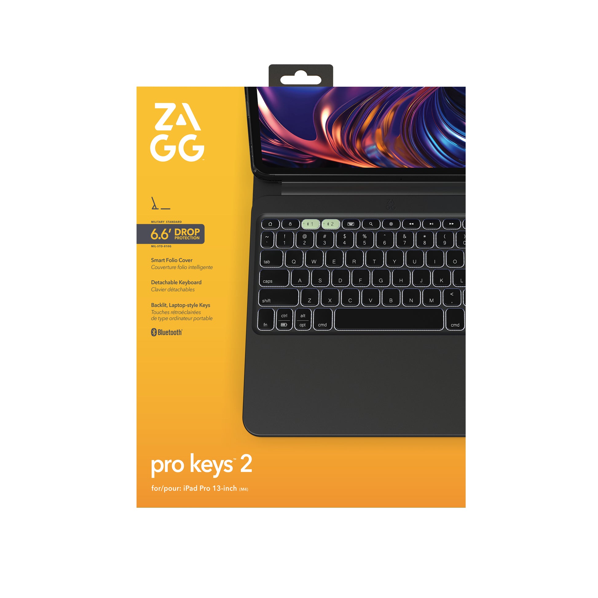 ZAGG PROKEYS 2 – Tastatur, CH-Layout (DE-CH), Schwarz – für iPad Pro 13" (M4, M5)