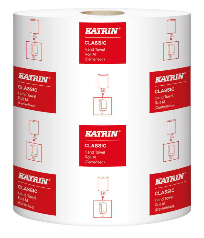 Katrin Handtuchrolle – 1-lagig, Weiss, Zellstoff – 205 mm × 790 m – für Classic M – Nordic Swan