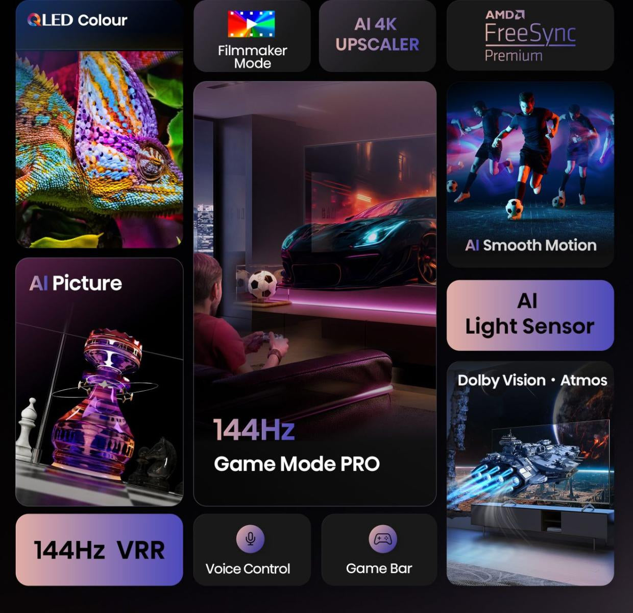 Hisense E7Q PRO 50 – 50" TV – 4K UHD – QLED – VIDAA – 144 Hz – Dolby Vision