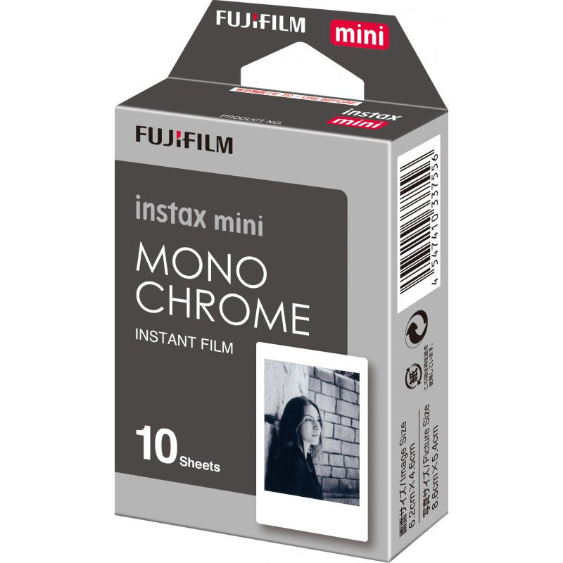 Fujifilm Instax Mini Sofortbildfilm – ISO 800, Monochrom – für Mini 90 Neo Classic, Mini 8, Mini 9 – 10er-Pack