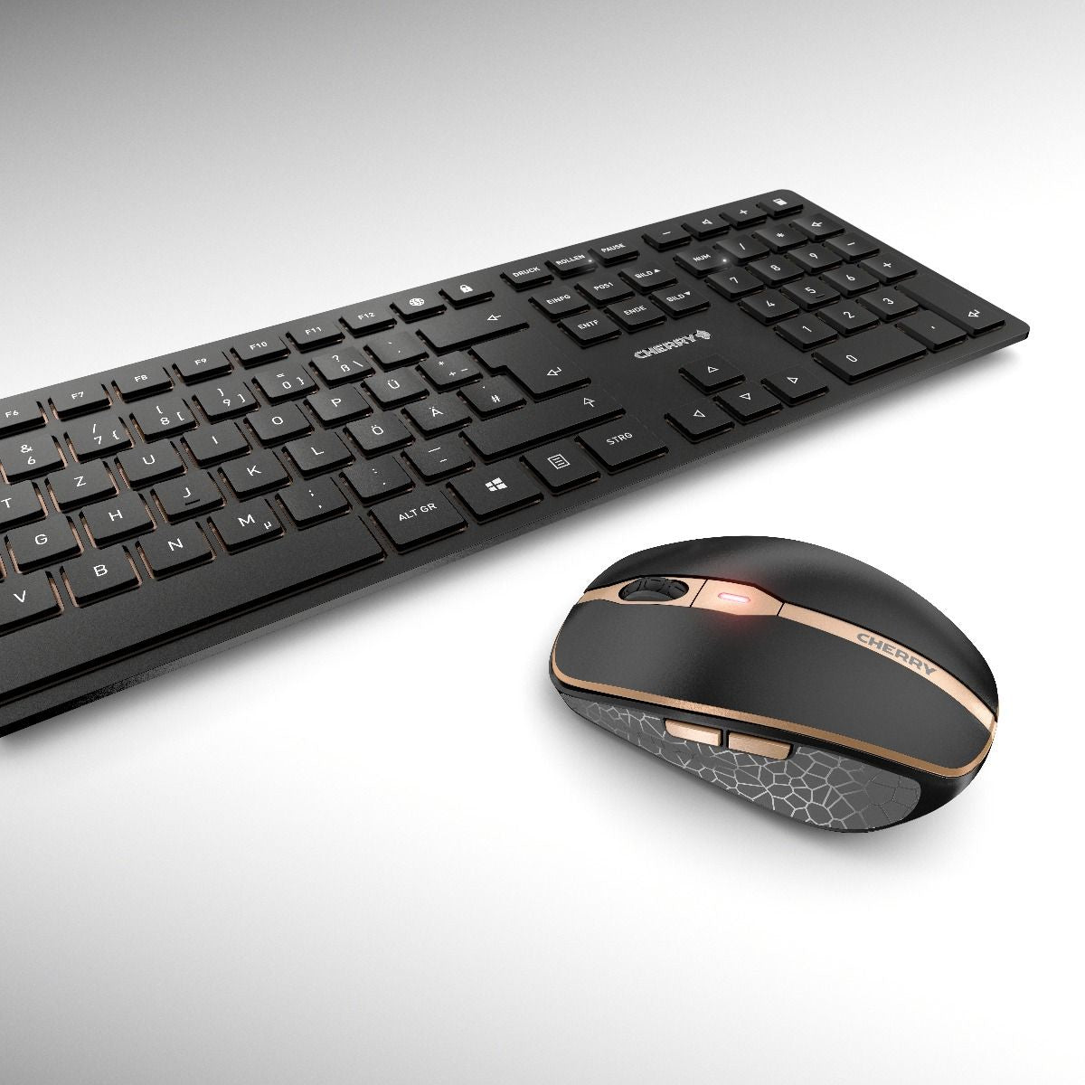 CHERRY DW 9000 SLIM – Tastatur, kabellos (Bluetooth/2,4 GHz), Fullsize (mit Ziffernblock) – für Windows