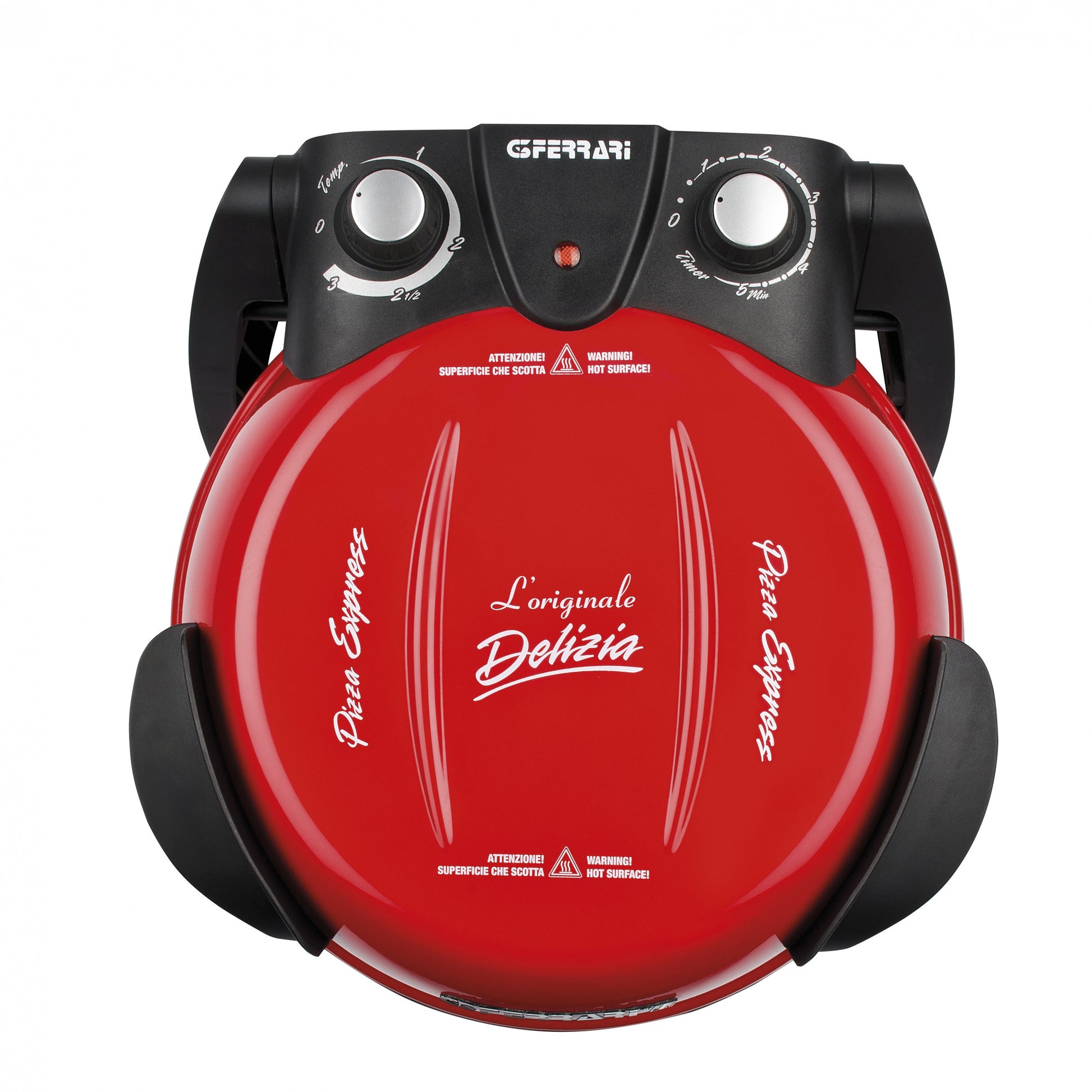 G3 Ferrari Pizzaofen Delizia G1000602 – 1 Pizza, Ø 31 cm, 1200 W – rot/edelstahl