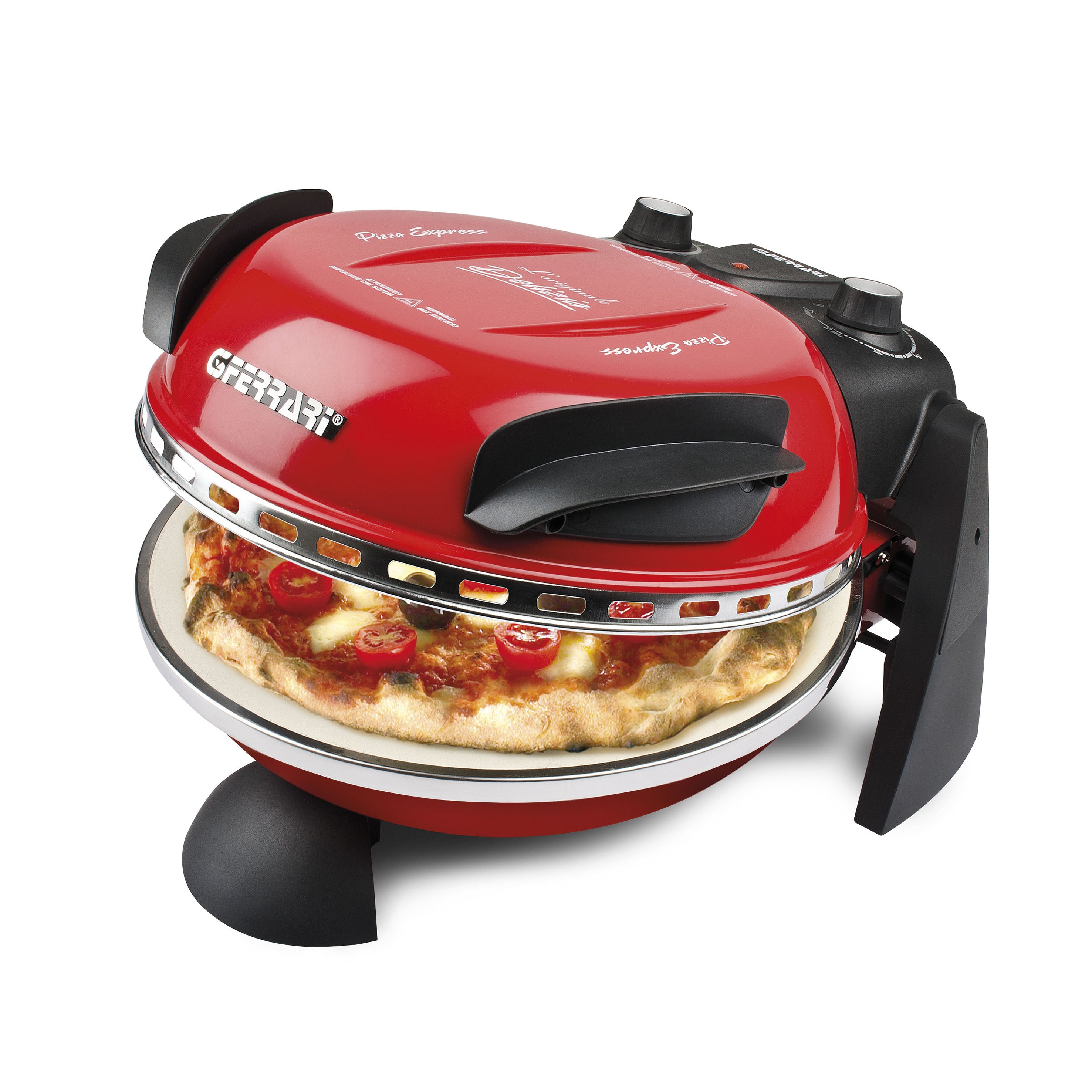 G3 Ferrari Pizzaofen Delizia G1000602 – 1 Pizza, Ø 31 cm, 1200 W – rot/edelstahl