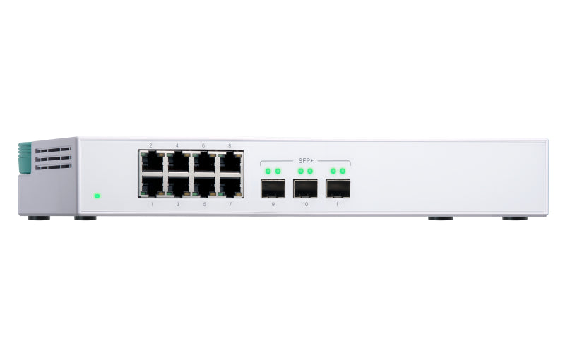 QNAP QSW-308S – Unmanaged Switch – 8× 1G, 3× SFP+, Desktop