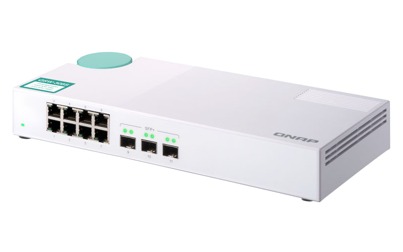QNAP QSW-308S – Unmanaged Switch – 8× 1G, 3× SFP+, Desktop