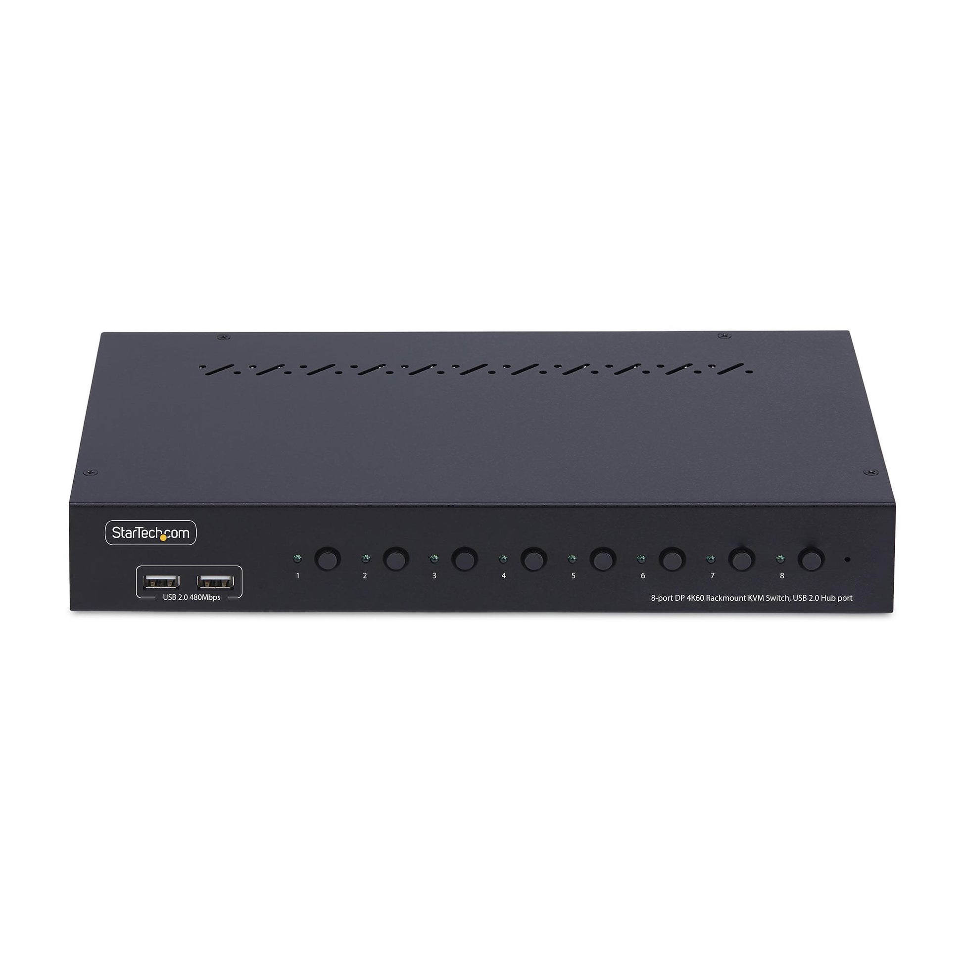 StarTech.com 8-Port DP KVM-Switch – 4K/60 Hz, USB 2.0-Hub, Audio, 1U Rack