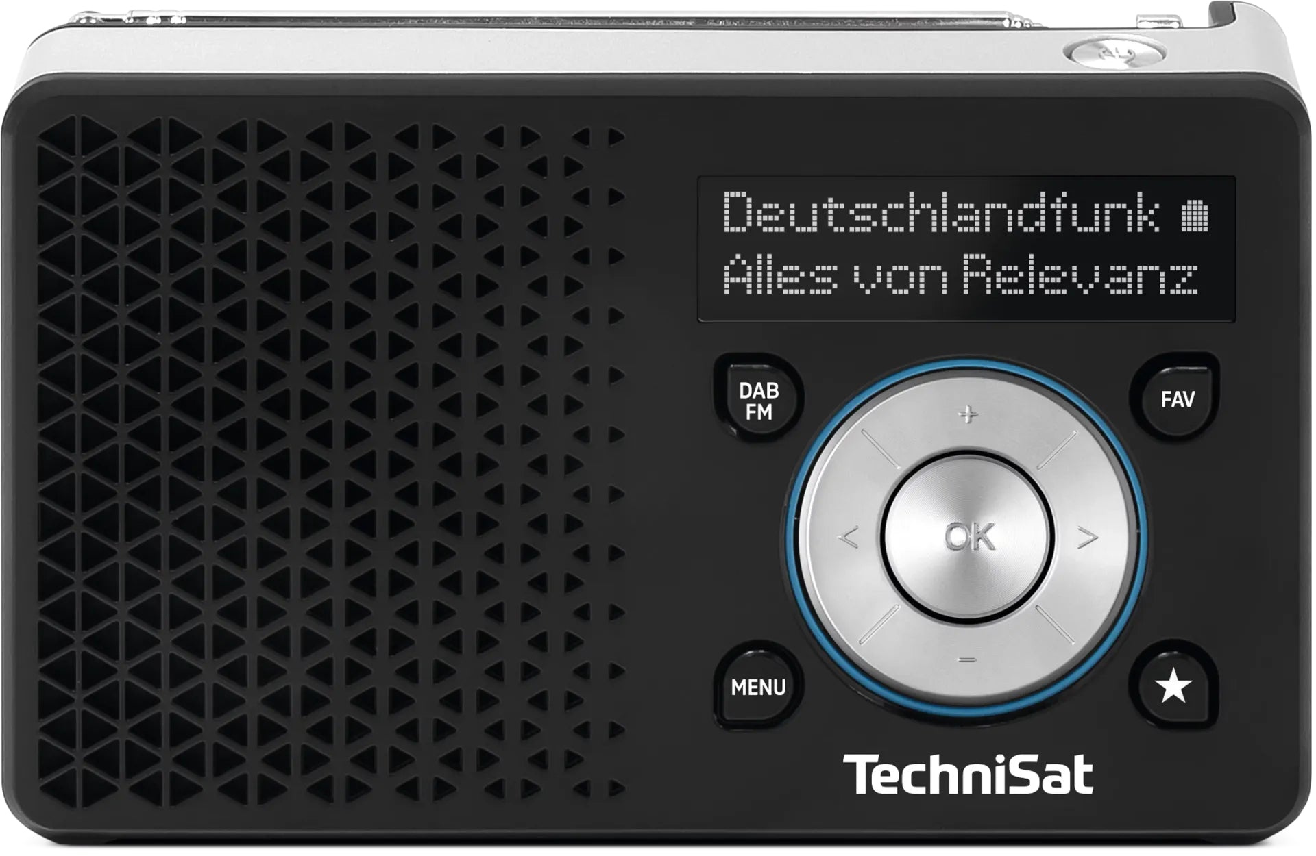 TechniSat DigitRadio 1 A – Tragbares DAB+ Radio, UKW, 10 h Akku – Schwarz/Silber