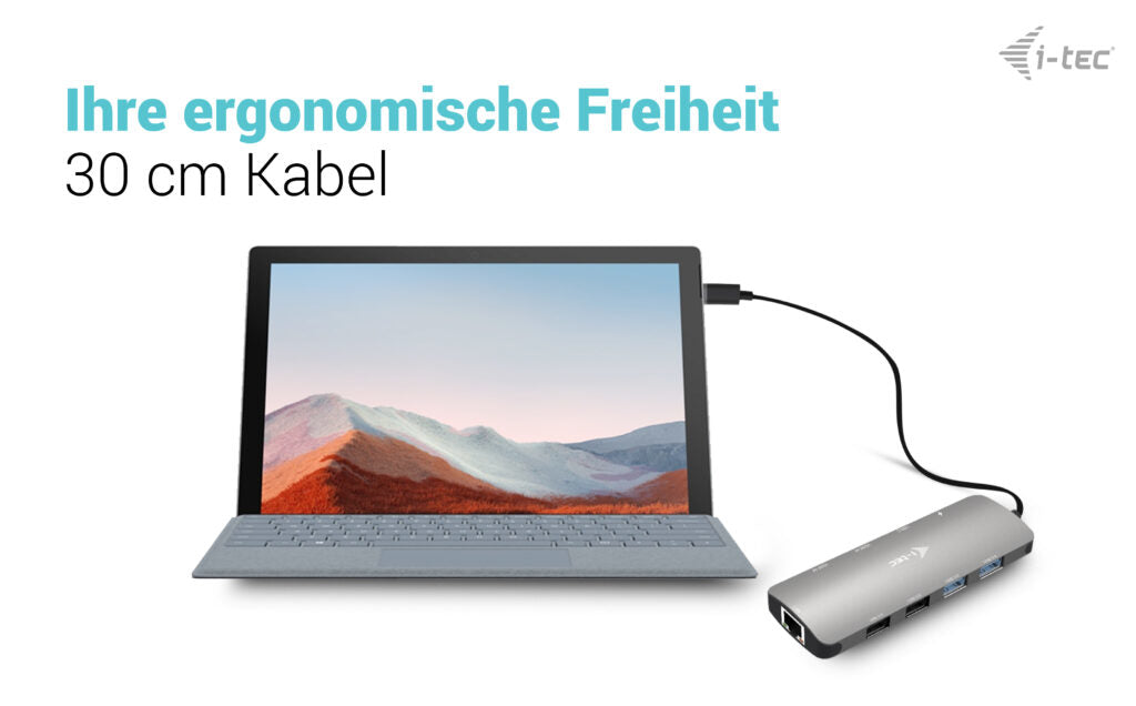i-tec Metal Nano Dockingstation – USB-C, 2× HDMI, 4× USB-A, 2× USB-C, 100 W PD, GbE, für Windows/Mac/ChromeOS