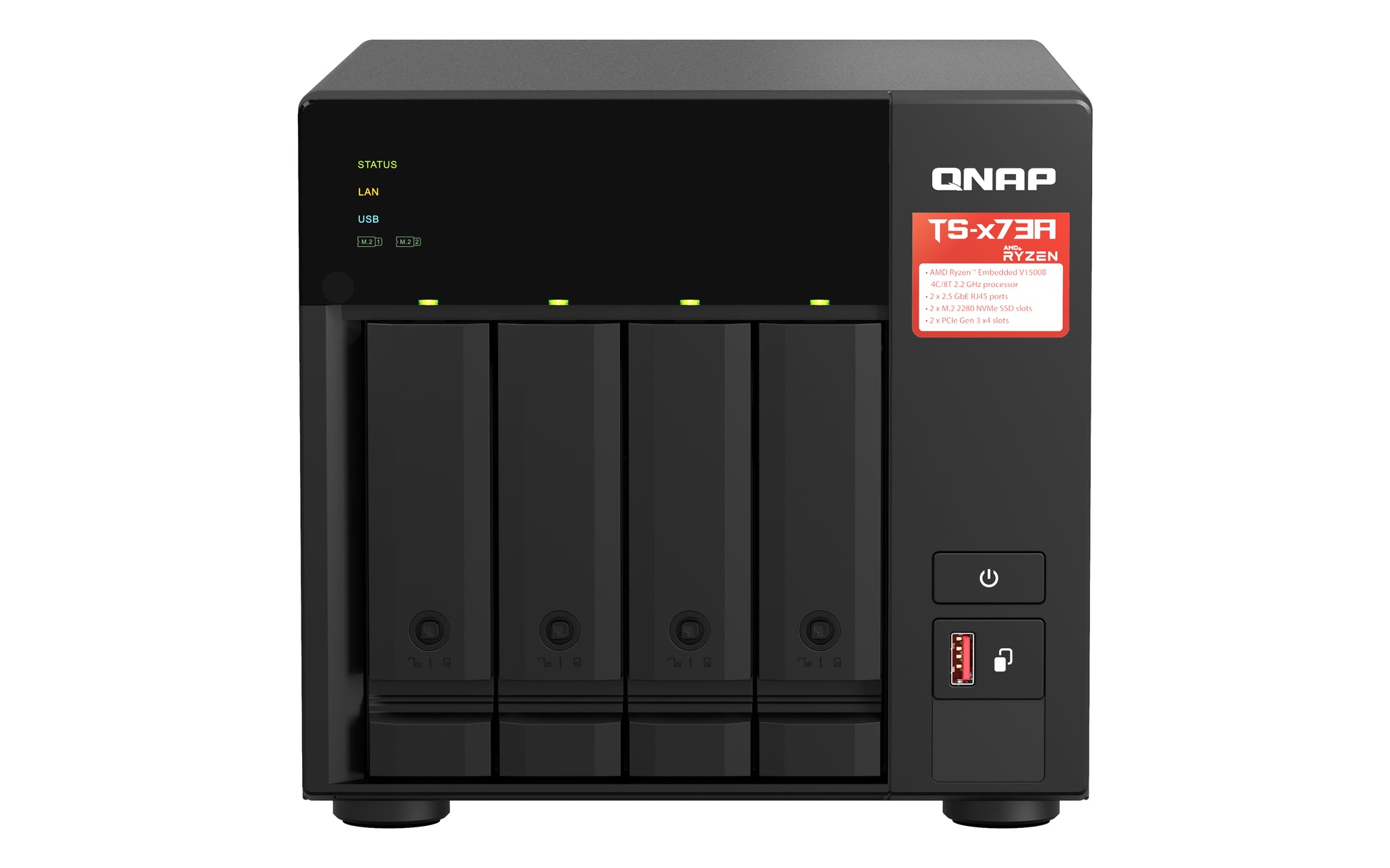 QNAP TS-473A-SW5T Allgemeines Speichergerät – 2 × 2,5 GbE, 4-Bay