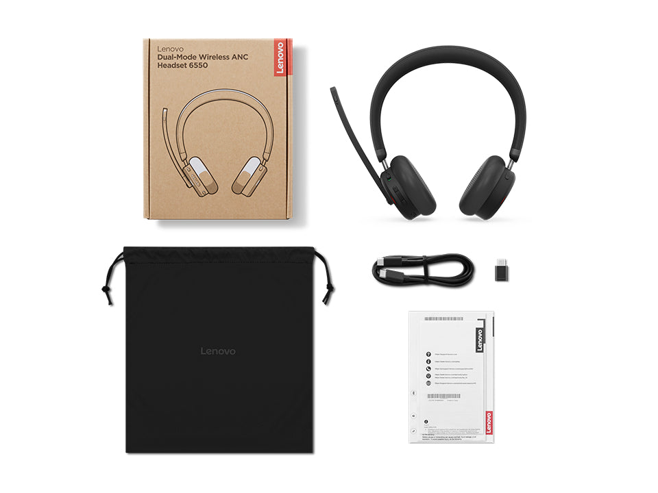 Lenovo 6550 – Headset – Bluetooth, USB-C, ANC – für Microsoft Teams