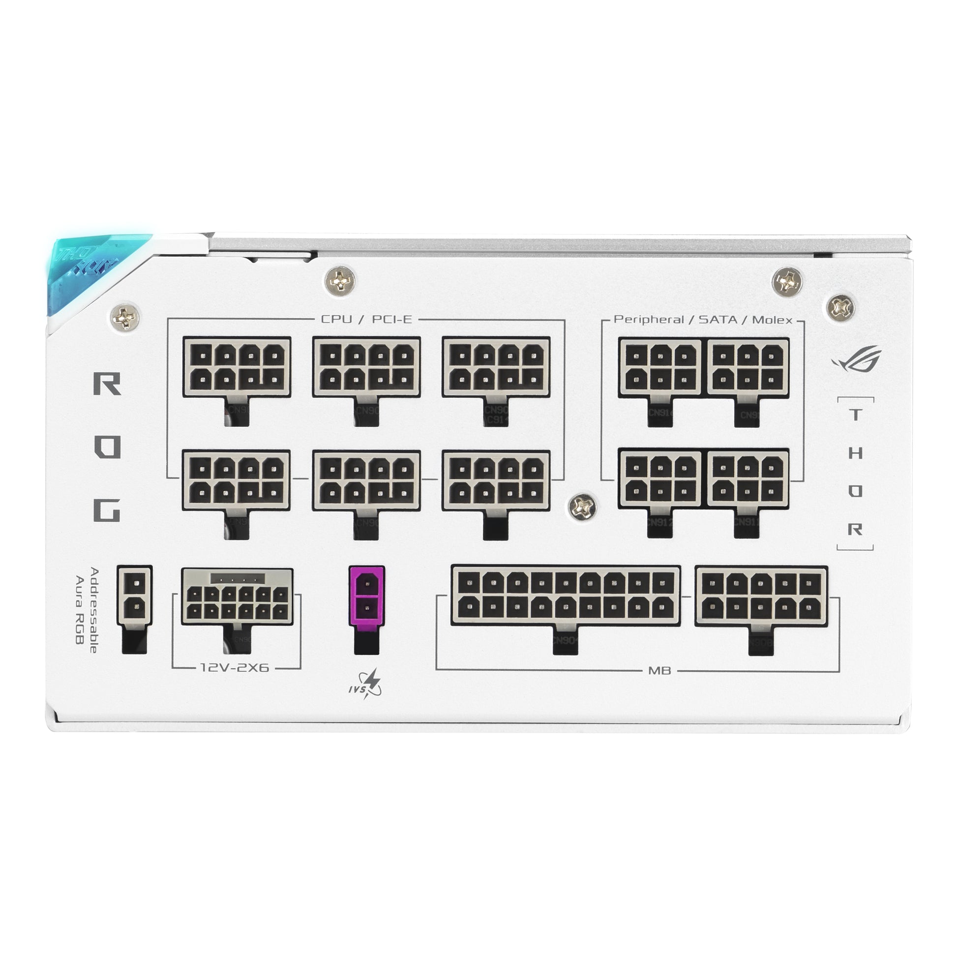 ASUS ROG Thor 1200P3 ATX-Netzteil 1200 W 80 PLUS Platinum – ATX 3.1, 12VHPWR, PCIe 6+2-pin×4, SATA×7 – Weiss
