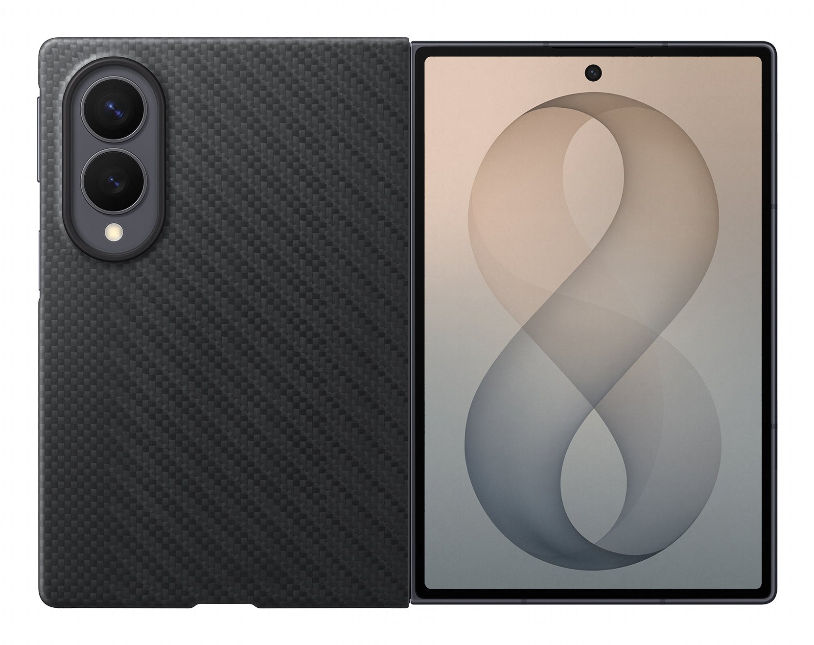 Samsung Backcover – für Samsung Galaxy Z Fold8, Schwarz, Karbonfaser