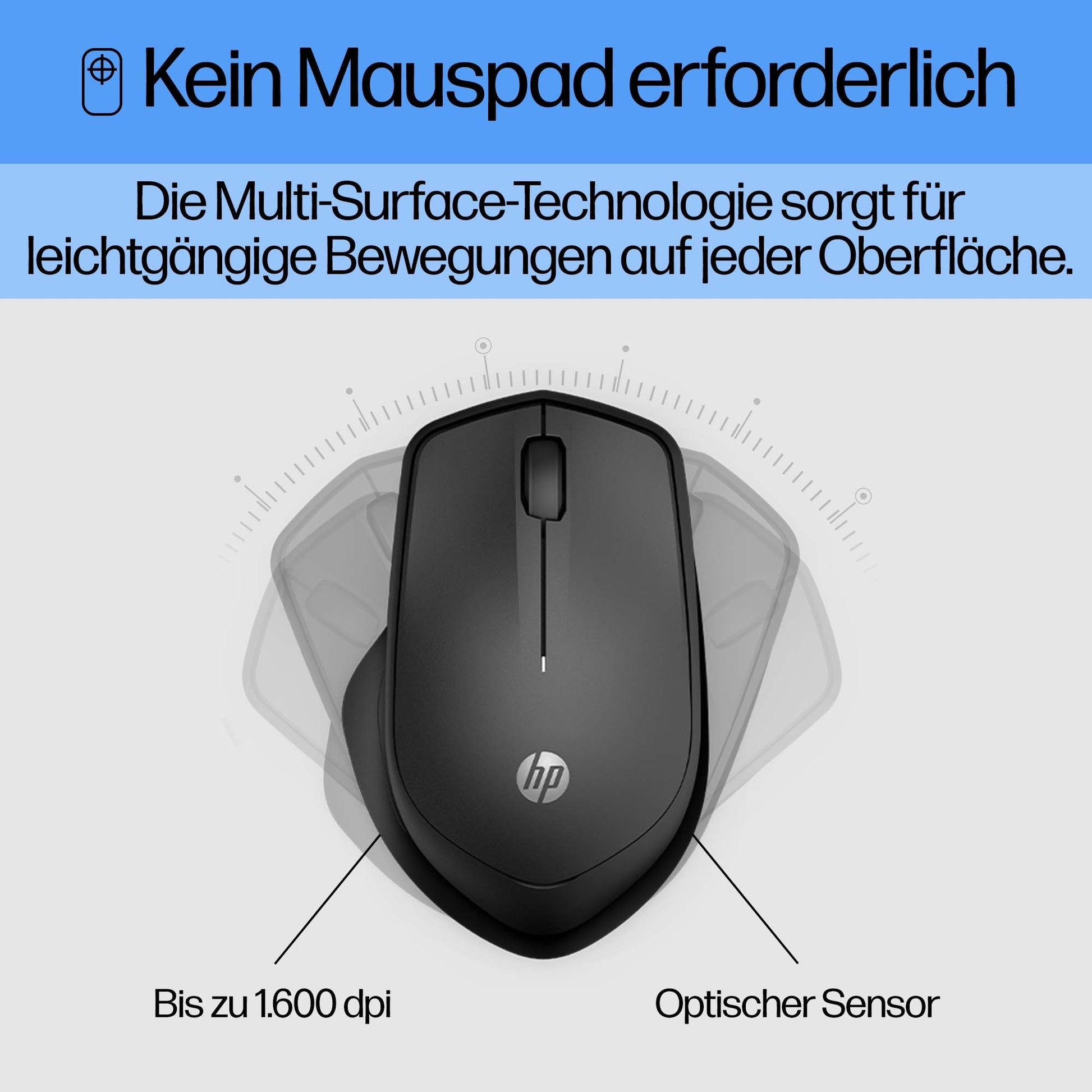 HP 280 Silent Maus – kabellos, schwarz