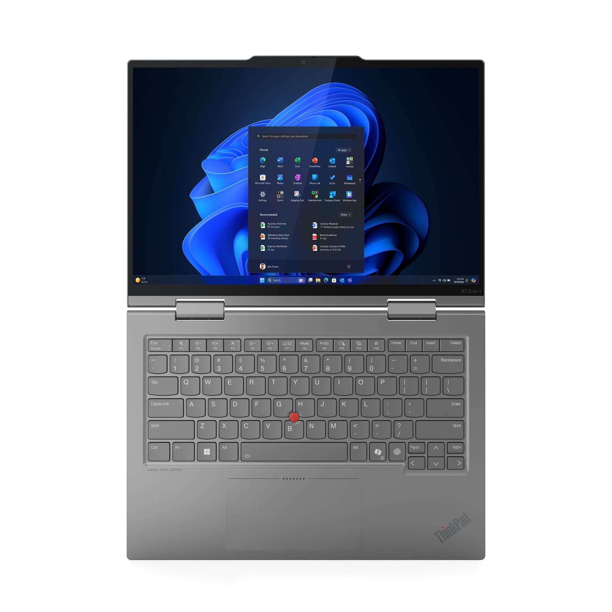 Lenovo ThinkPad X1 2-in-1 – 14", 1 TB, 32 GB RAM, WLAN, Windows 11 Pro, Grau, 10. Generation