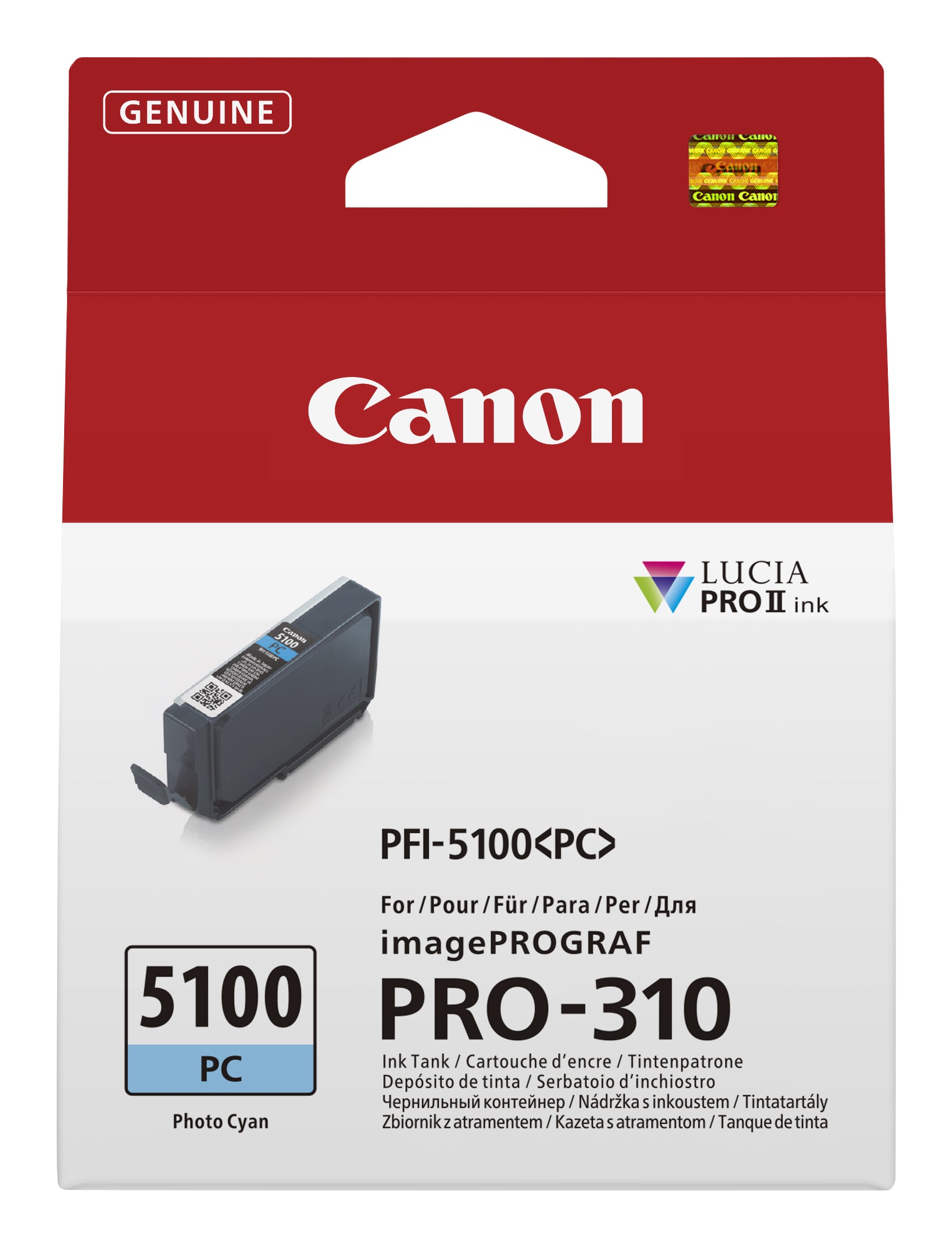 Canon Tintenpatrone PFI-5100 PC, Fotozyan – für imagePROGRAF