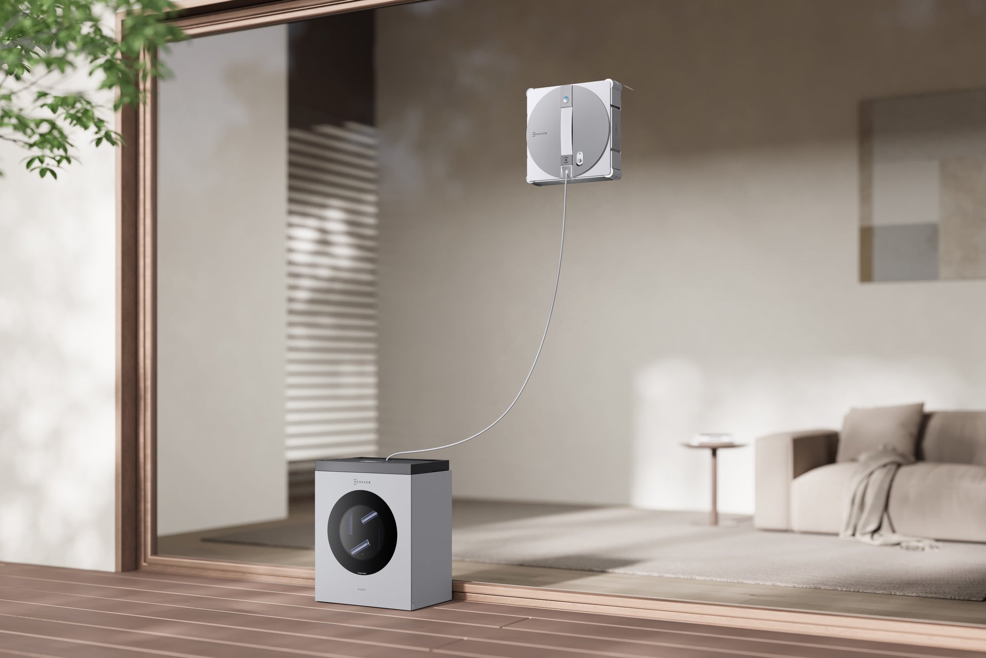 Ecovacs Reinigungsgerät WINBOT W3 OMNI – 110 min Betriebsdauer – Silber, Weiss – 27,0 × 27,0 × 7,6 cm