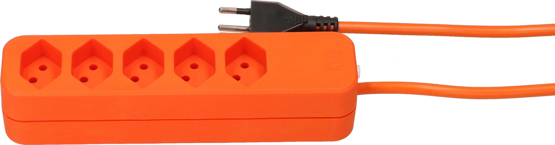 Max Hauri AG Max Hauri Steckdosenleiste 5×T13, ohne Schalter, 5 m, Überstromschutz, Eingang T12 – orange