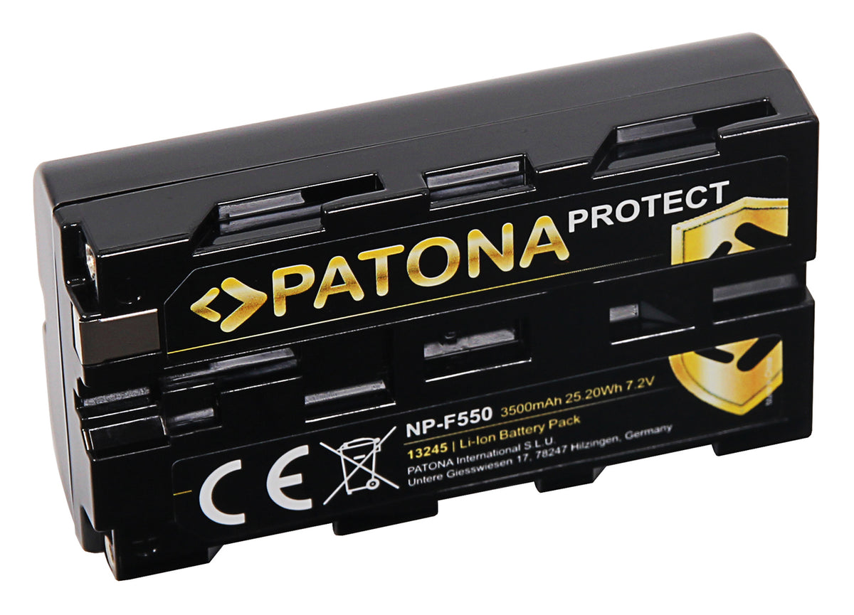 PATONA PROTECT Akku NP-F550 – 3.500 mAh, 7,2 V Li-Ion – für Sony NP-F550, F330, F530 und andere