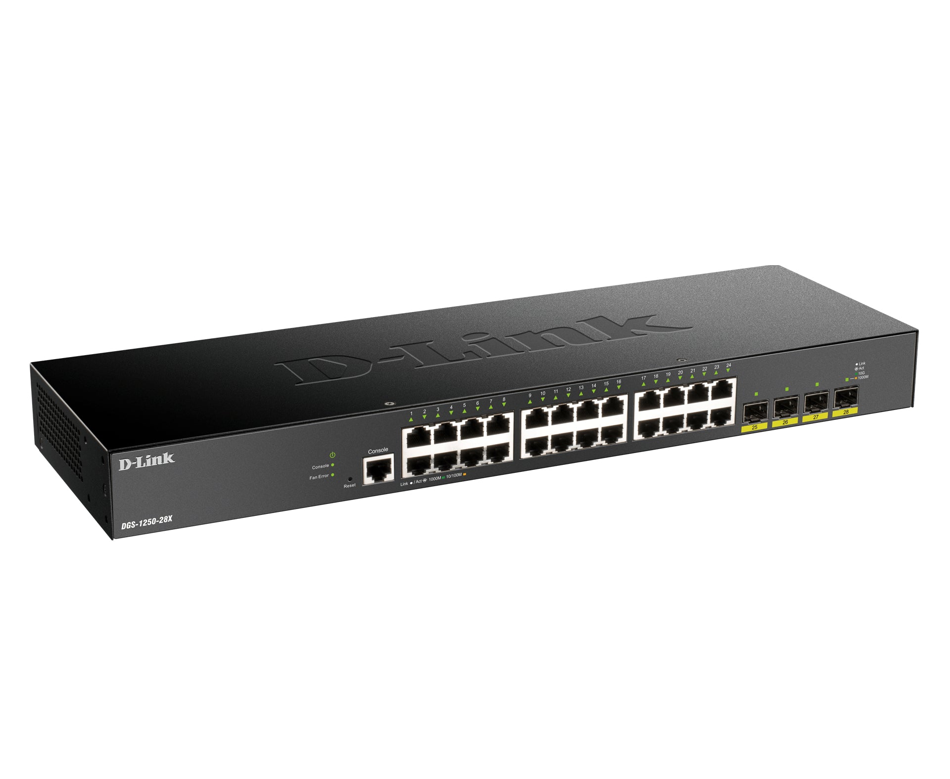 D-Link DGS-1250-28X – Managed Switch – 24×GbE, 4×SFP+, L3, 19" Rack, 1U