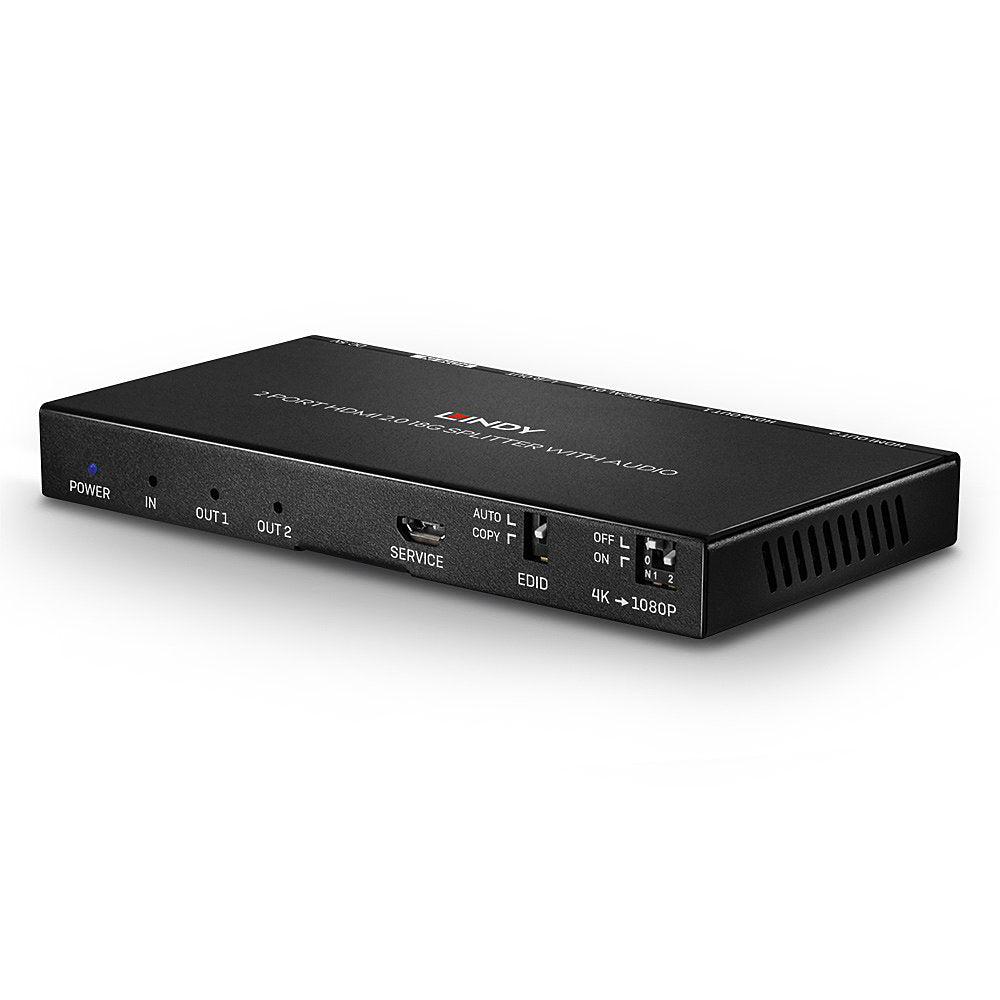 Lindy HDMI-Splitter 1×2, 18 Gbit/s, Audio