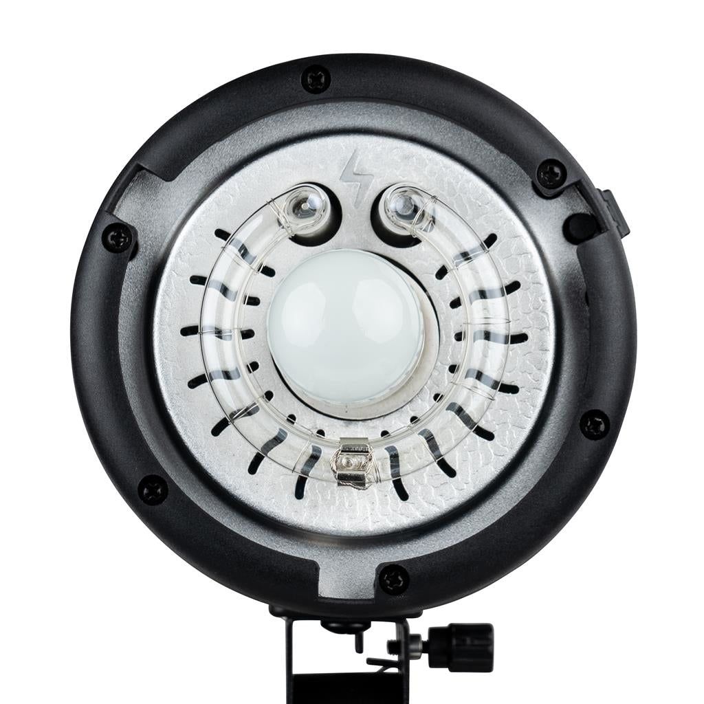 Dörr DFX-300 Studioblitz – 300 Ws, 150 W Lampe, 5500 K, 0,1–0,7 s Blitzfolgezeit, dimmbar – Schwarz